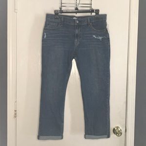 Old Navy Distressed Boyfriend midrise cuffed jeans